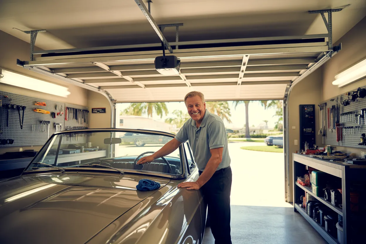 Coastal Florida lanai with retractable shade screens